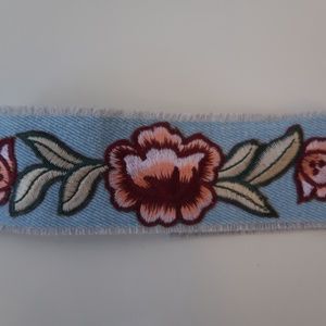 Denim Floral Choker